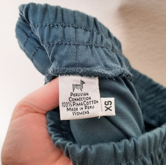 Peruvian Connection Teal Pima Cotton Top & Skirt Set XS - Picture 7 of 7